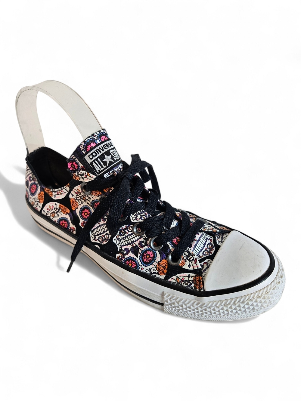 Converse Chuck Taylor Sneakers Women's 7 Day of the Dead Sugar Skull Floral Blac